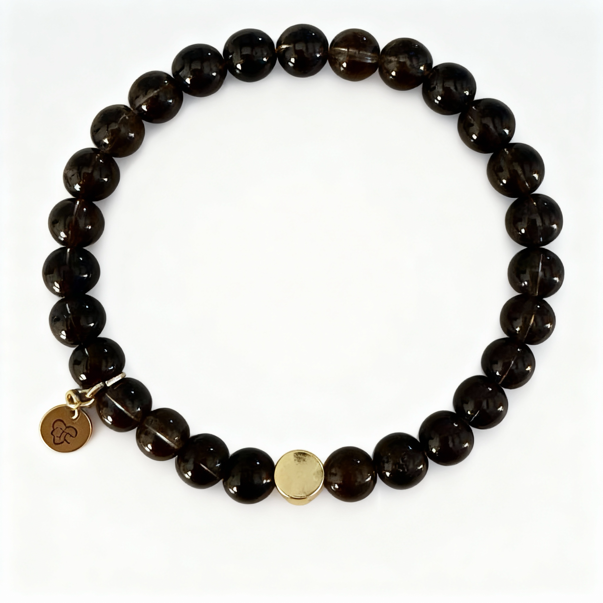 Smoky quartz genuine gemstone bracelet