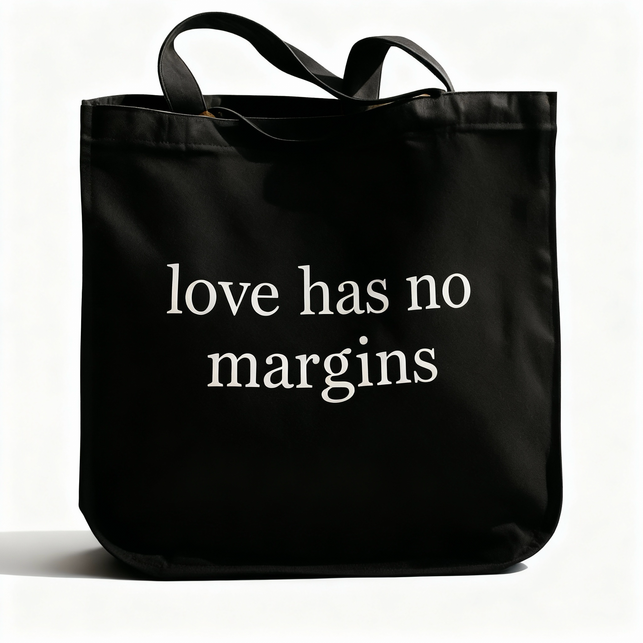 Love has no margins heavyweight canvas tote