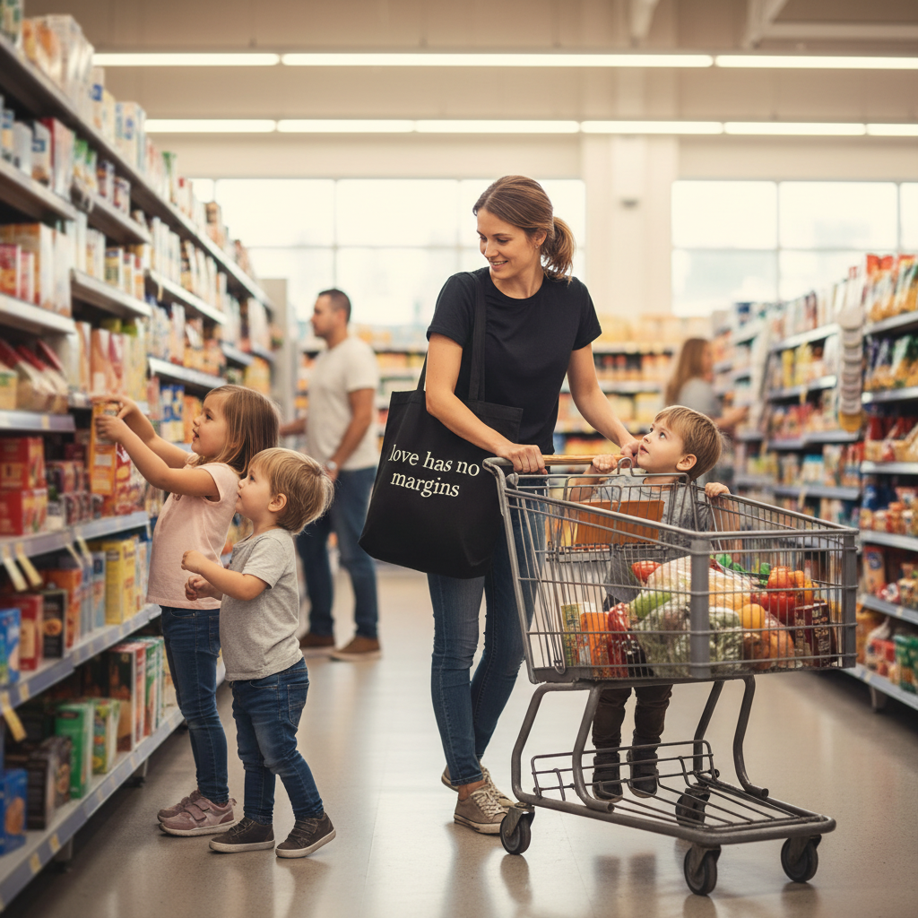 Love has no margins heavyweight canvas tote