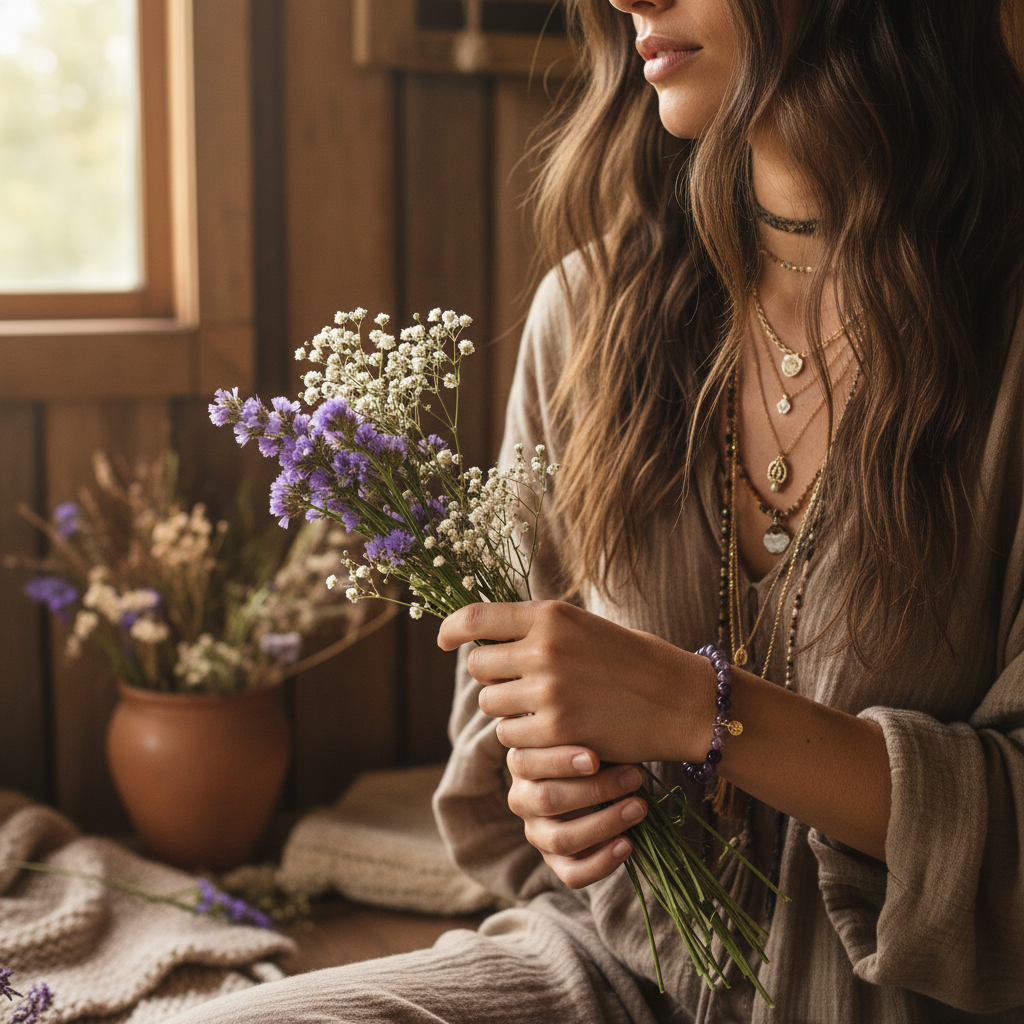 Amethyst genuine gemstone bracelet