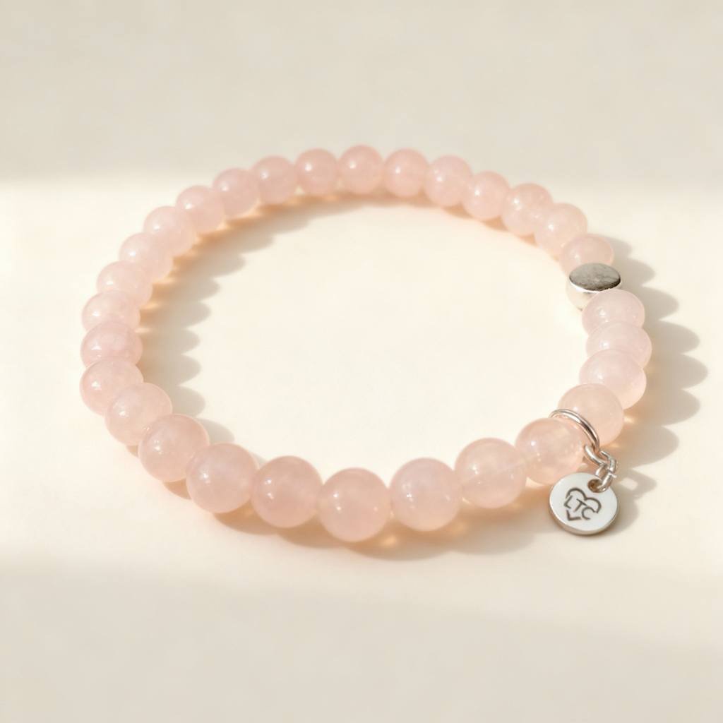 Rose quartz genuine gemstone bracelet