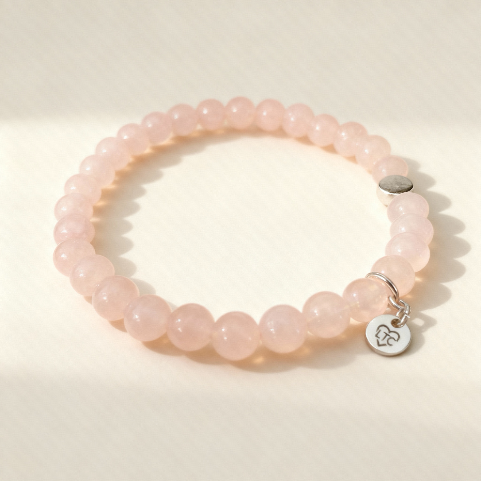 Rose quartz genuine gemstone bracelet