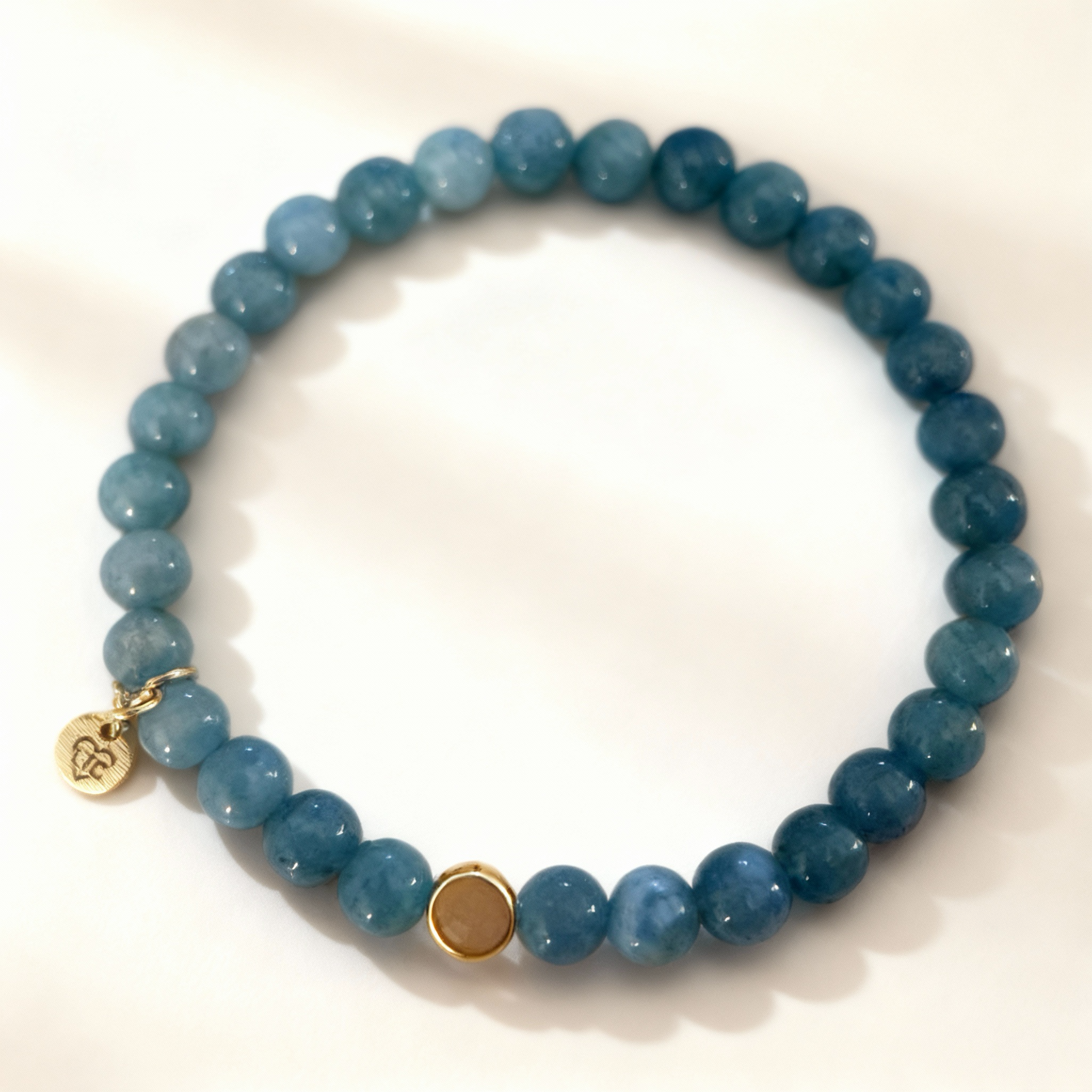 Blue chalcedony genuine gemstone bracelet