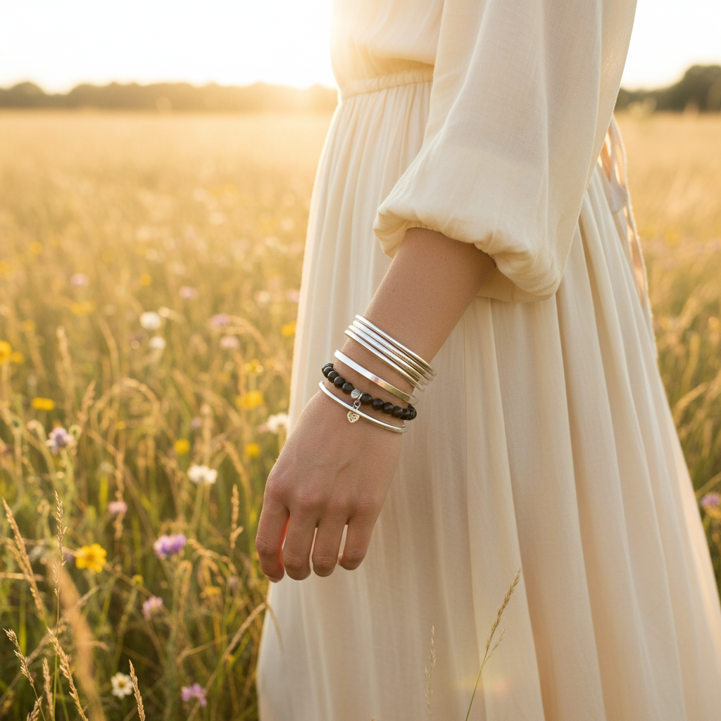 Obsidian gemstone bracelet