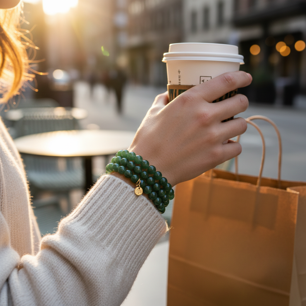 Green aventurine gemstone bracelet