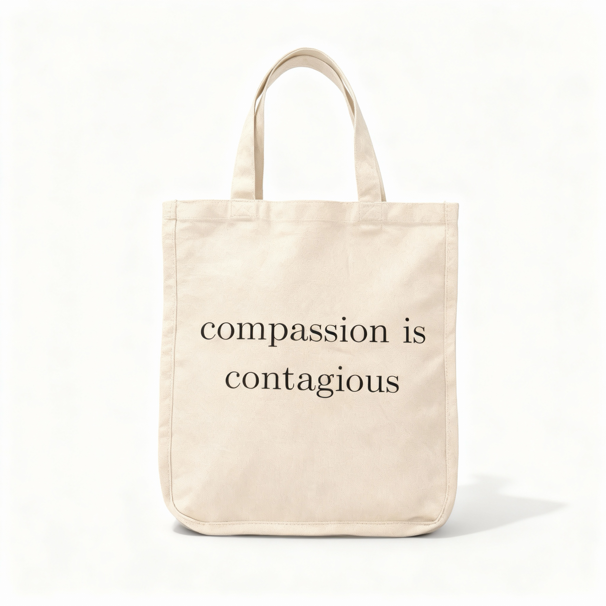 Compassion is contagious heavyweight canvas tote