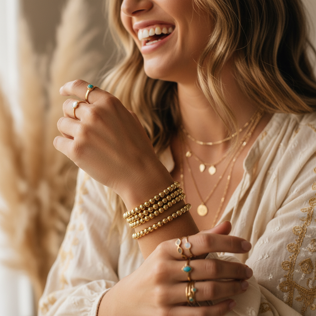 Gold stacker bracelet