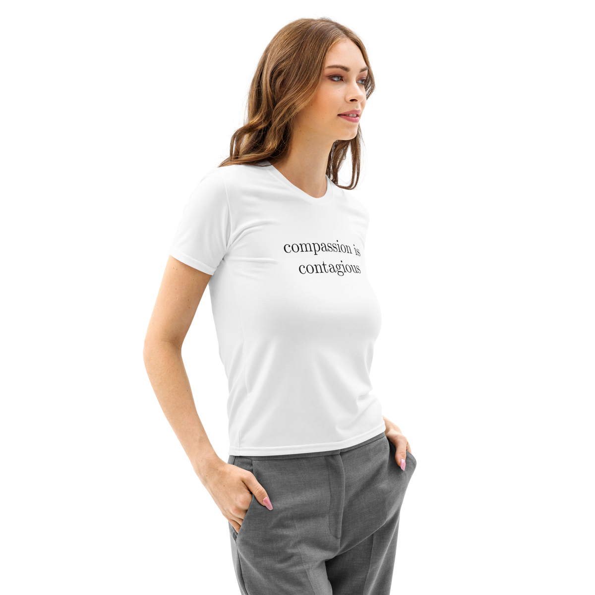 Compassion is contagious women's crewneck