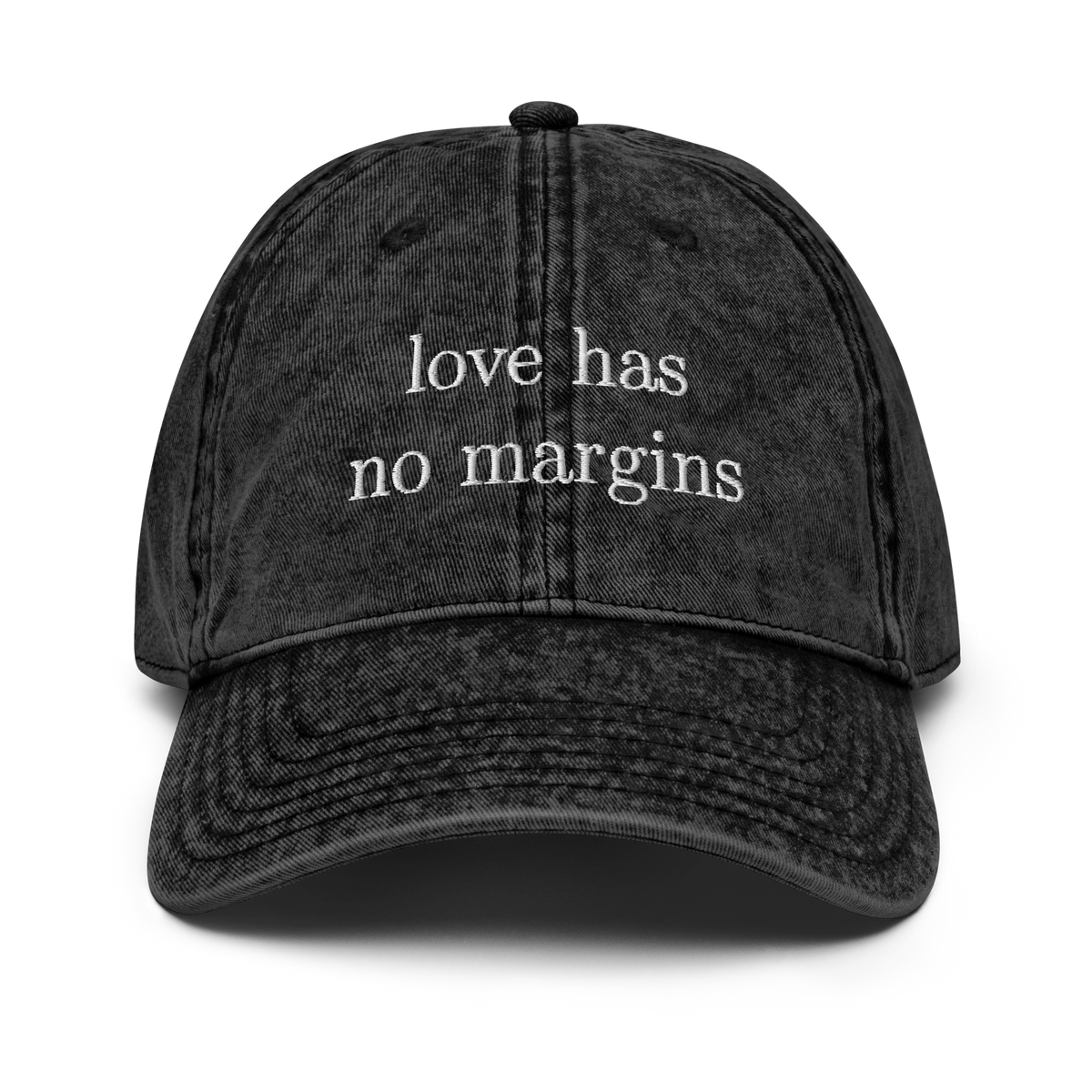 Love has no margins vintage style cap