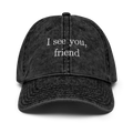 I see you friend vintage style cap