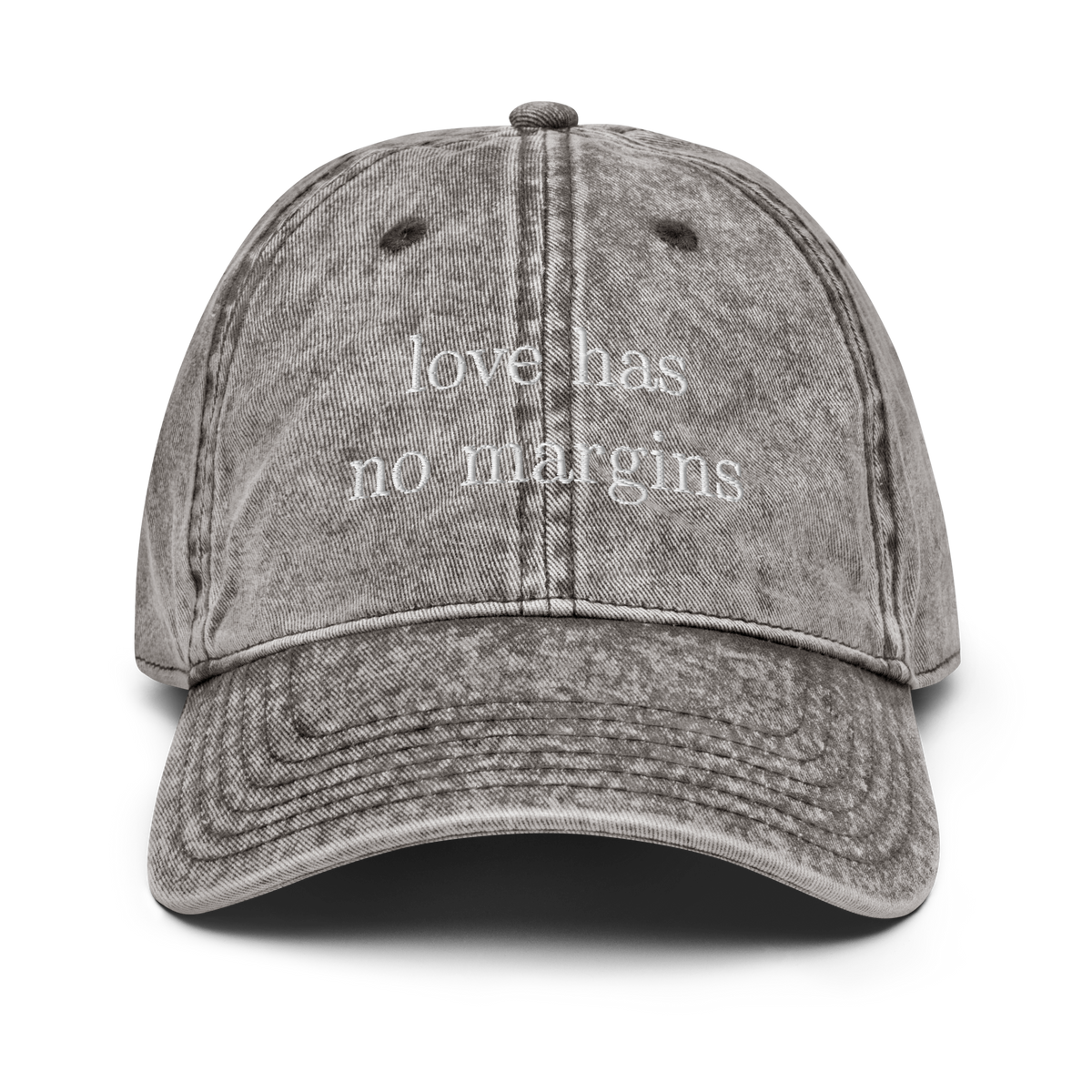 Love has no margins vintage style cap