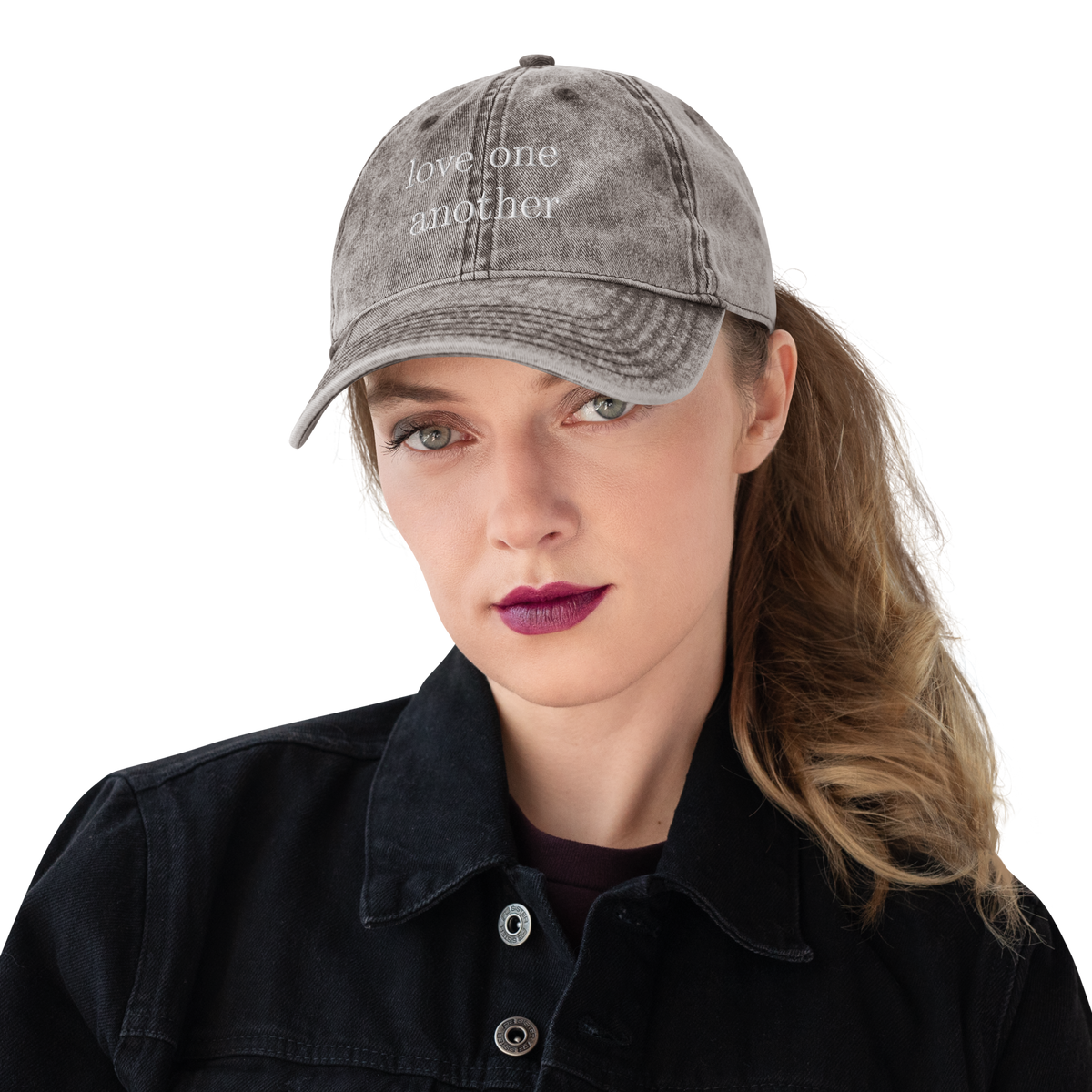 Love one another vintage style cap