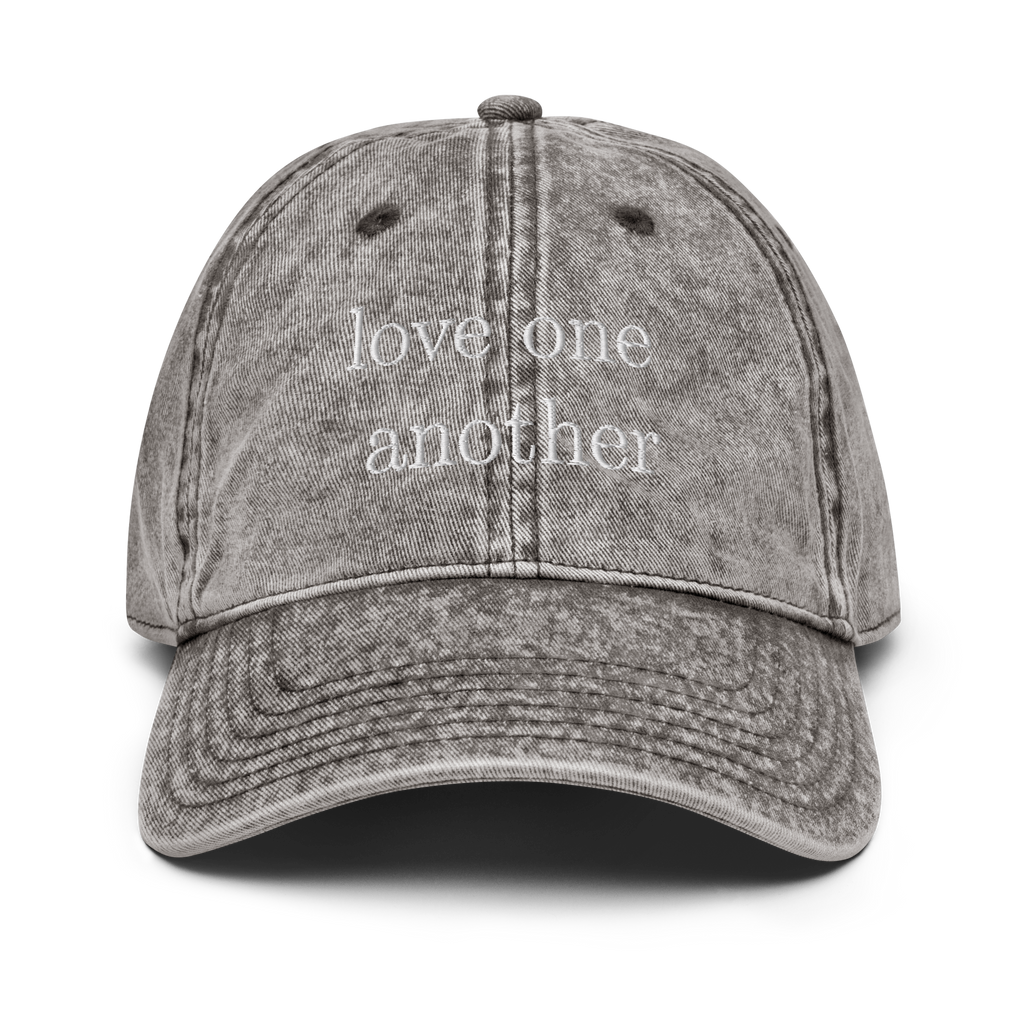 Love one another vintage style cap