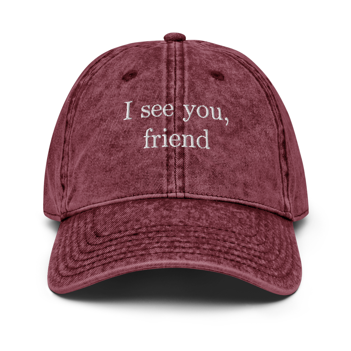 I see you friend vintage style cap