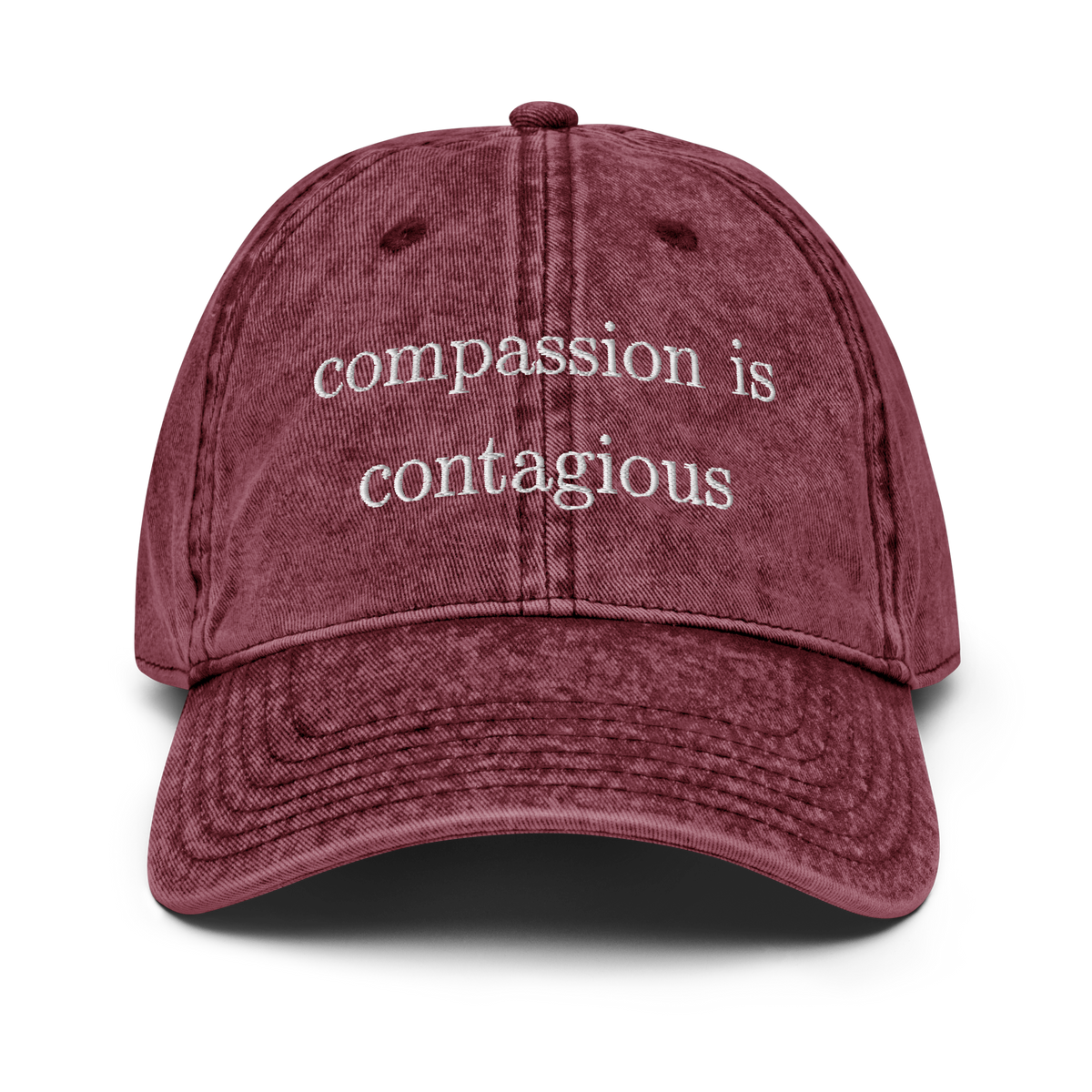 Compassion is contagious vintage style cap