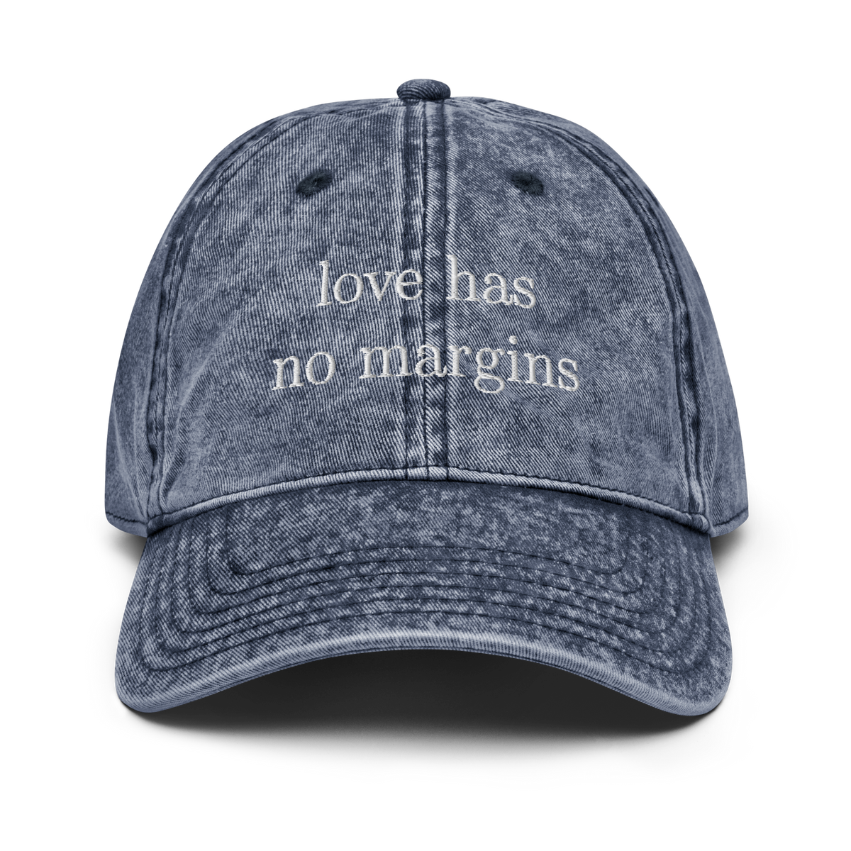 Love has no margins vintage style cap